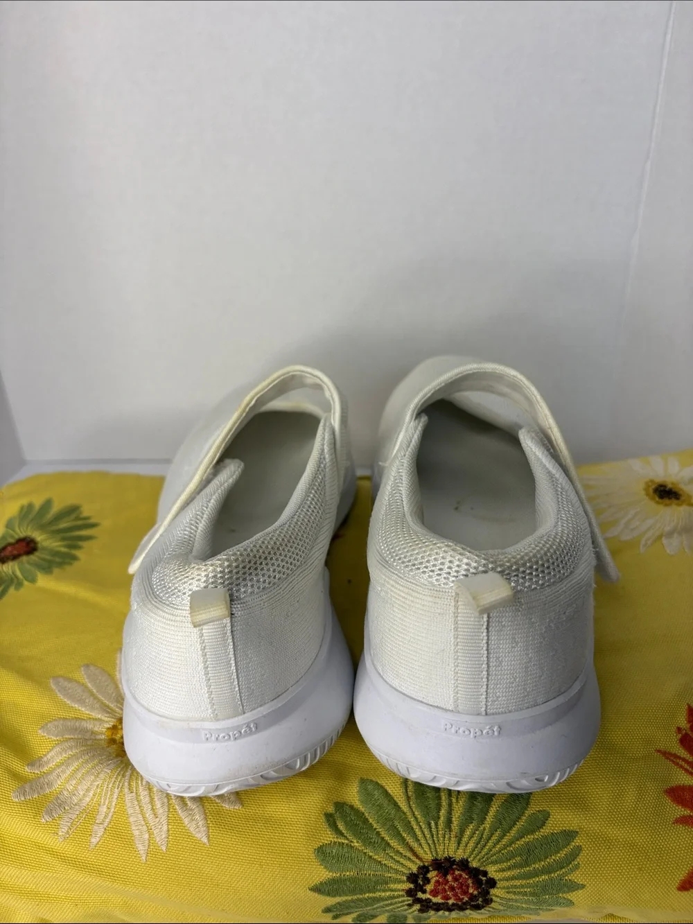 Propet TravelBound Mary Jane White Jersey Flats